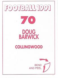 1991 Select AFL Stickers #70 Doug Barwick Back